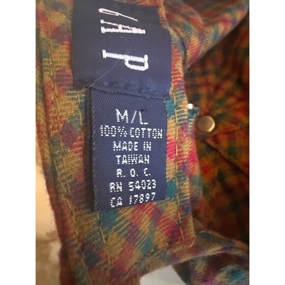 Gap Multicolor Plaid Cotton Baseball Cap M/L Made In Taiwan - Picture 6 of 6